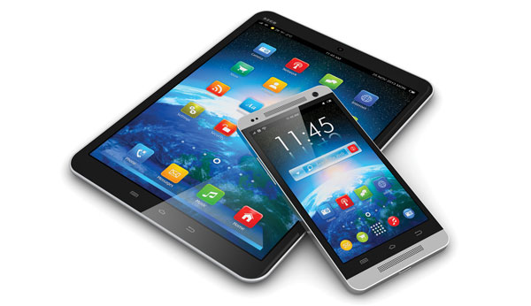 smart phone and a tablet